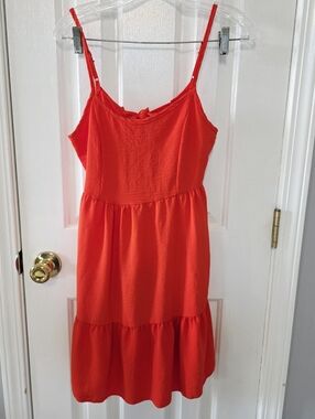 Altar'd State Red Spaghetti-Strap Tiered Sundress Small